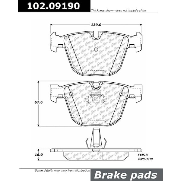 Centric Parts CTEK Brake Pads, 102.09190 102.09190 - main